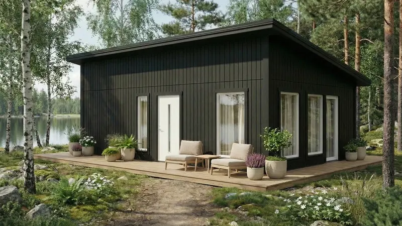 Attefallshus Vikskär 2 rum, Kök/allrum och toalett 48kvmTrustpilot