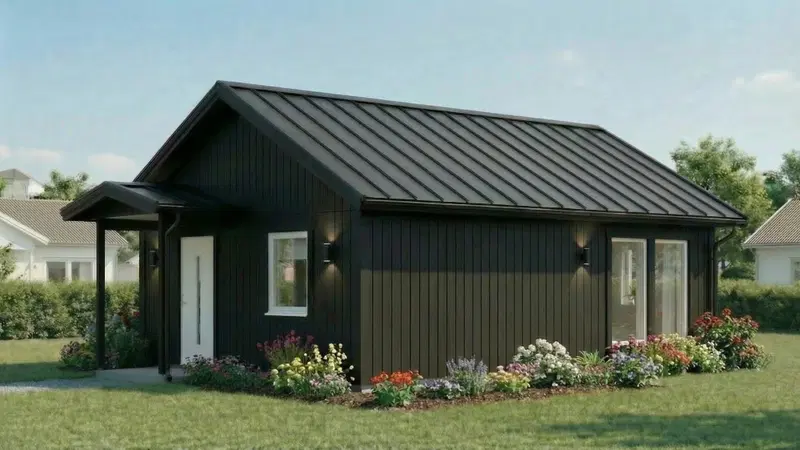 Attefallshus Ledskär 1 rum, Kök/allrum, toalett 48kvmTrustpilot