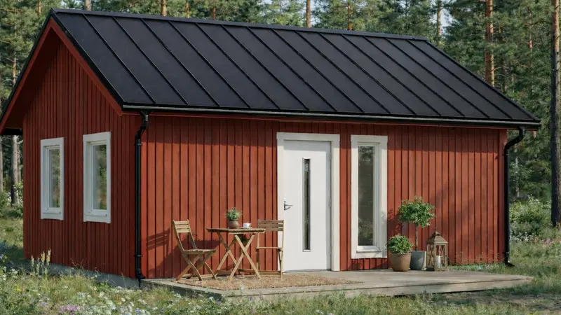 Attefallshus Vånören med 2 rum, Kök/allrum och toalett 42kvmTrustpilot