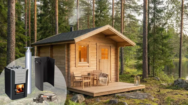 Bastupaket Bastustuga Småskär 9,9 kvm Harvia 20 Pro