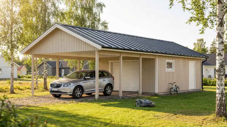 Enkelgarage Ostnäs 37 kvm med Carport