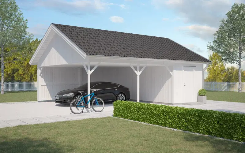 Carport dubbel 60 kvm