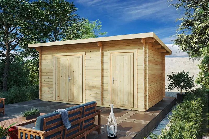 Dubbelförråd “Typ C” 15m² / 5 x 3 m / 44mm