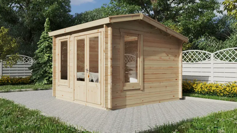 Friggebod “Minikontor 1” 9m² / 3 x 3 m / 44mm