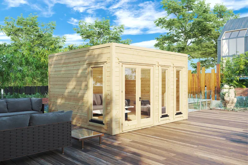Modern Friggebod “Olivia” 14m² / 4 x 4 m / 44mm