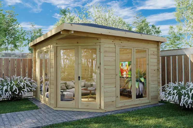 Friggebod “Fargo B” 12m² / 4 x 4 m / 44mm