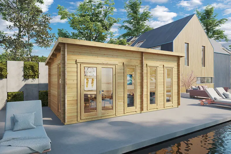 Timmerhus “Liam” 16m² / 6 x 3 m / 44 mm