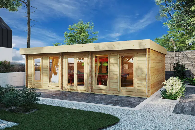 Timmerstuga “Hansa B” 38m² / 8 x 5 m / 70mm