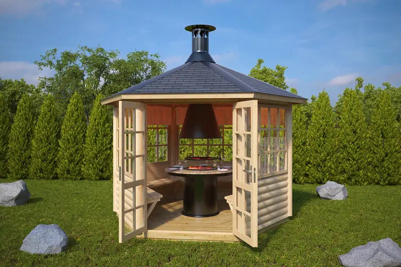 Grillkåta “Seattle S” 6m² / 3 x 3m / 55mm