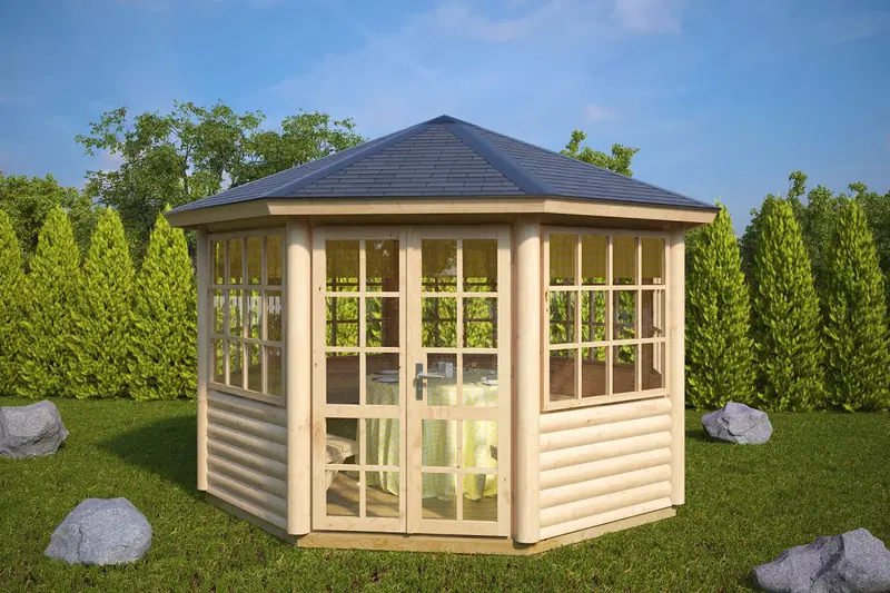 Lusthus “Seattle L” 9m² / 4 x 3 m / 55mm