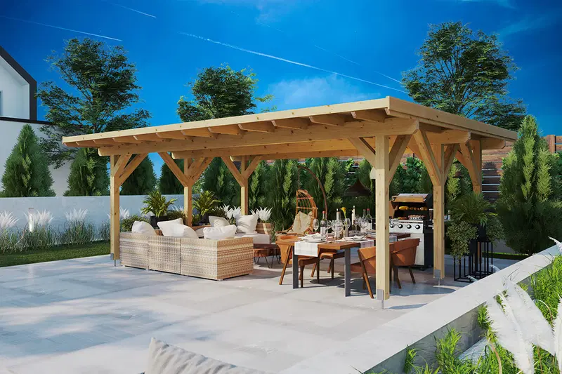 Stor pergola med tak “Dora XL” / 6 x 5 m