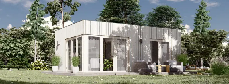 Attefallshus PREMIUM (44 mm + fasadbeklädnad), 4,3x6,3 m, 24 m²