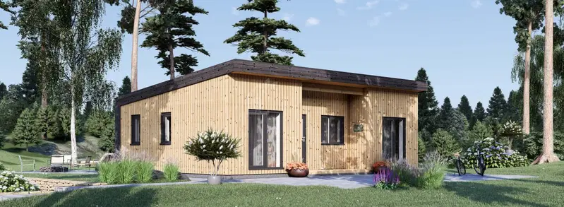 Fritidshus UZES F (Isolerad, 66 mm + fasadbeklädnad), 60 m²