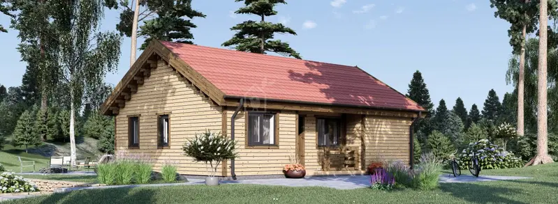 Fritidshus UZES (Isolerad, 66 mm + fasadbeklädnad), 60 m²