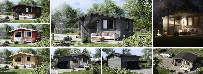 Attefallshus LILLE (44 mm), 5x4 m, 20 m² Snabb leverans Sista i lager