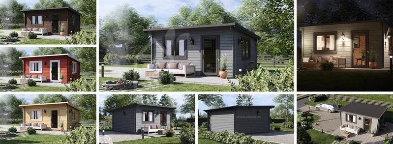 Attefallshus DREUX F (44 mm), 5x4 m, 20 m²