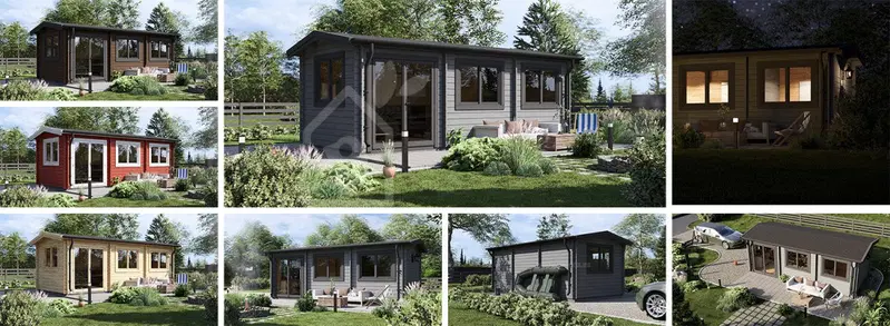 Attefallshus ELEONORA (34 mm), 6,6x3 m, 20 m²
