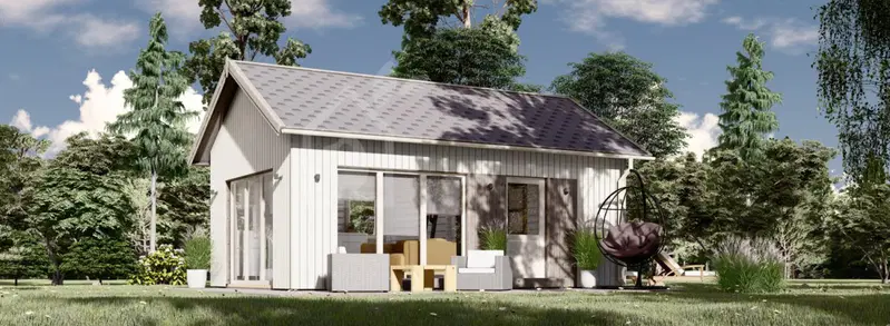 Attefallshus med loft GERDA (Isolerad, 44 mm + fasadbeklädnad), 6,7x4,4 m, 25 m² + 10 m² loft