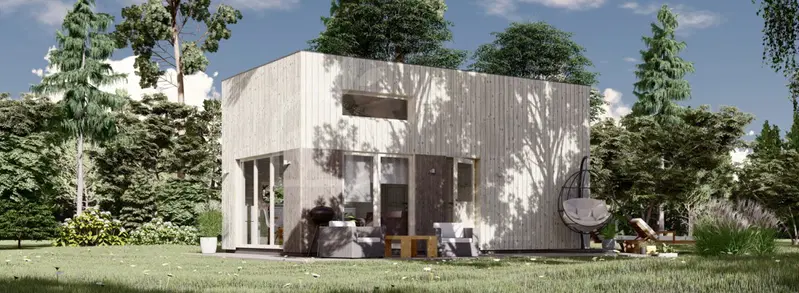 Attefallshus med loft SONJA (Isolerad, 44 mm + fasadbeklädnad), 7,5x4 m, 24 m² + 11 m² loft