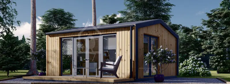 Attefallshus EMMY (34 mm + fasadbeklädnad), 5x5 m, 25 m²