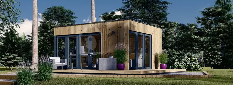 Attefallshus PREMIUM (isolerad, 34 mm + fasadbeklädnad), 5x4 m, 20 m²