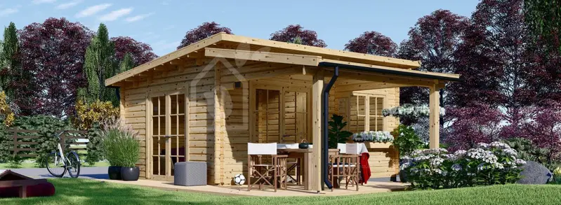 Attefallshus HELEN (44 mm), 6x6 m, 24 m² + altan 12,5 m²