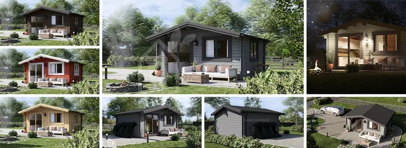 Attefallshus WISSOUS (44 mm), 5x4 m, 20 m²