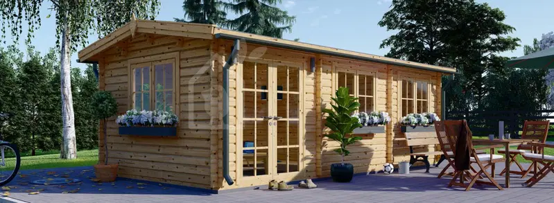 Attefallshus NORA (44 mm), 7x3,5 m, 24 m²