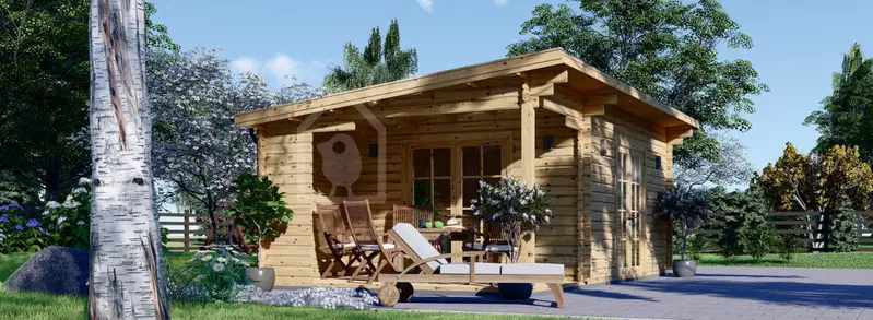 Attefallshus CARL (34 mm), 5x4 m, 20 m² + altan 8 m²