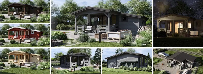 Attefallshus ISLA (34 mm), 6x5 m, 18 m² + altan 7 m²