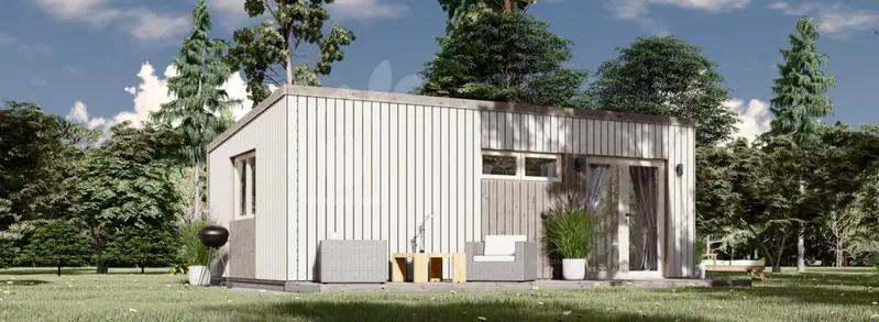 Attefallshus DIANA Modern F (44 mm + fasadbeklädnad), 7x4 m, 24 m²