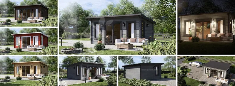 Attefallshus ESSEX (44 mm), 5x4 m, 20 m²