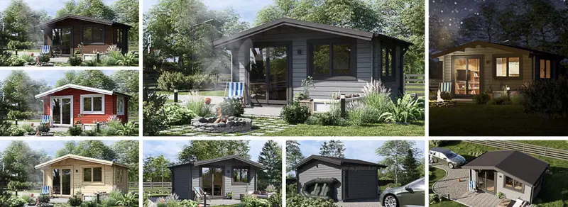 Friggebod WISSOUS (44 mm), 5x3 m, 15 m² Snabb leverans Sista i lager