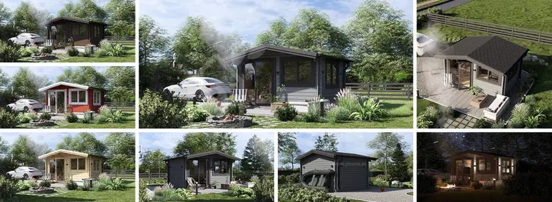 Friggebod WISSOUS (34 mm), 4x3 m, 12 m²