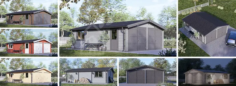 Dubbelgarage CLASSIC DUO (44 mm), 6x8 m, 48 m² Snabb leverans