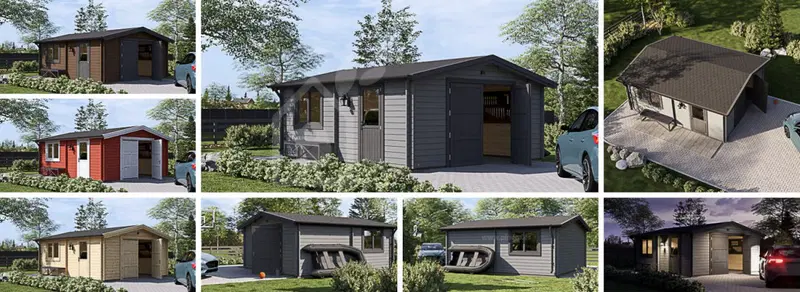 Enkelgarage CLASSIC (34 mm), 5x6 m, 30 m²