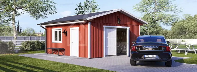 Garage byggsats - enkelgarage LORA, 5x6 m, 28 m²