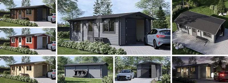 Enkelgarage CLASSIC (44 mm), 4x7.5 m, 30 m²