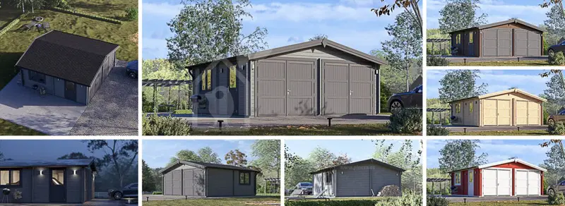 Dubbelgarage CLASSIC DUO (44 mm), 6x6 m, 36 m²