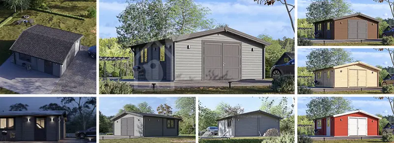 Enkelgarage CLASSIC (44 mm), 6x6 m, 36 m²