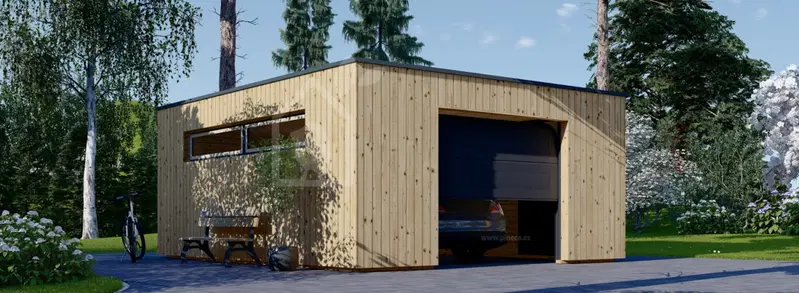 Enkelgarage SILVIA F (34 mm + fasadbeklädnad), 5x6 m, 30 m²