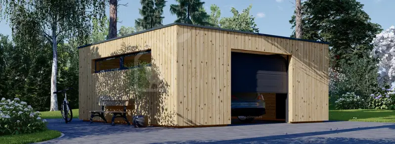 Enkelgarage SILVIA F (34 mm + fasadbeklädnad), 6x6 m (20'x20'), 36 m²
