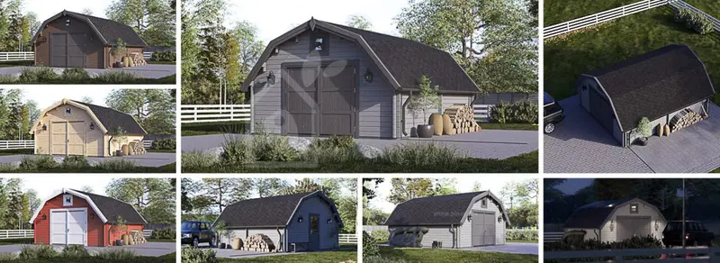 Enkelgarage BARN (44 mm), 5x6 m, 30 m²