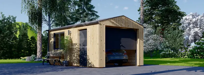 Enkelgarage SILVIA (34 mm + fasadbeklädnad), 3.4x5.4 m, 20 m²