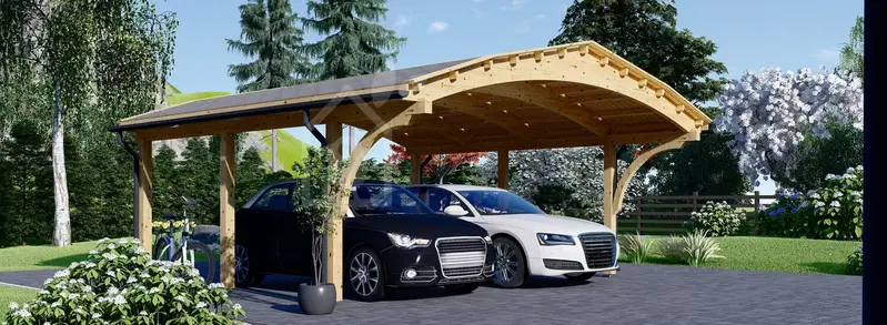 Dubbel carport i trä BETSY DUO 6,2x6 m