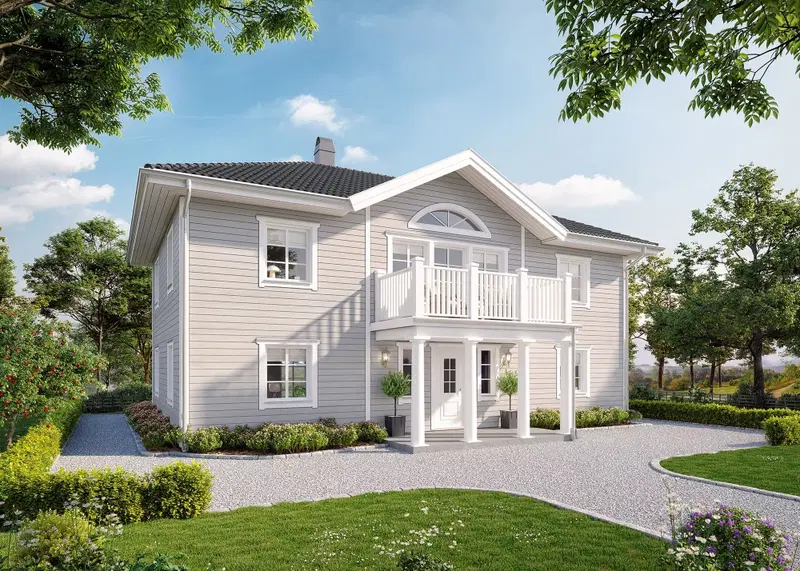 Klassiskt och rymligt hus i två plan