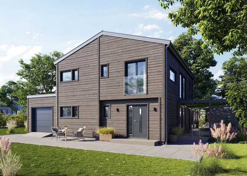 Modernt 2-planhus som passar smala tomter