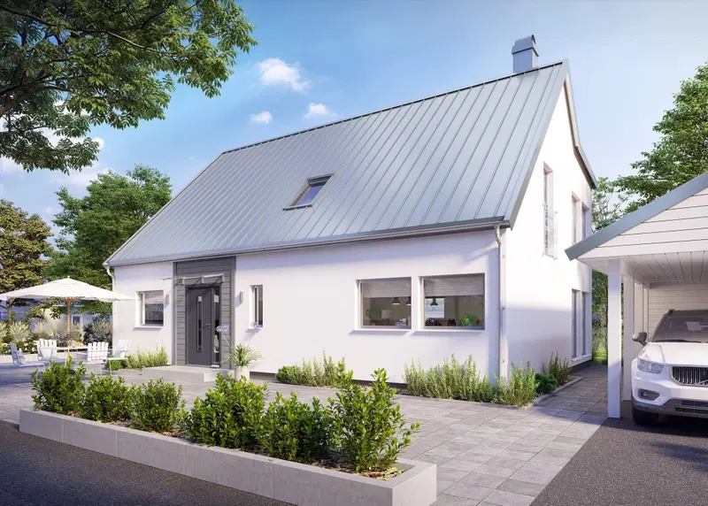 Modernt 1,5-planshus med smart planlösning