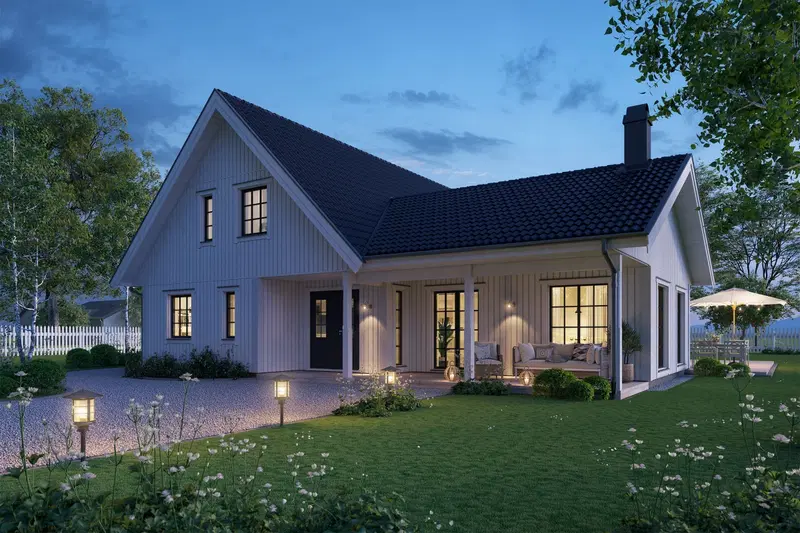 Romantiskt vinkelhus i 1,5 plan